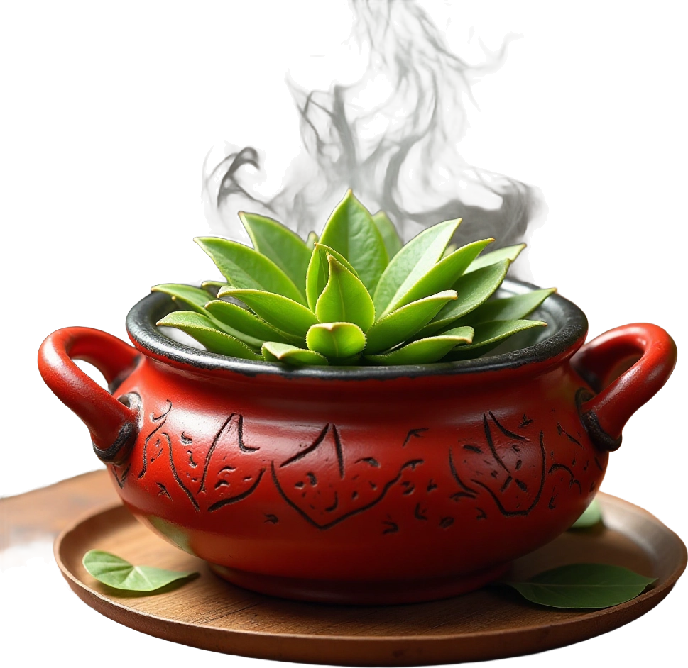 Steaming Succulent in a Red Pot